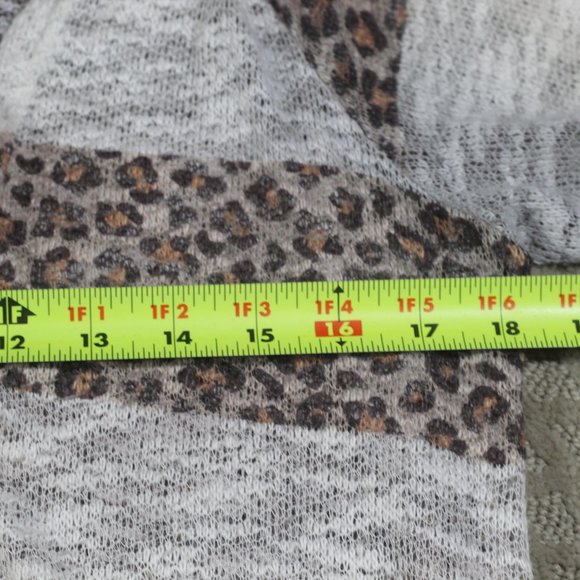 Tees2urdoor Size L/XL Cheetah Print Striped Open Front Cardigan - Picture 3 of 4